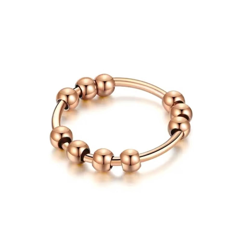 NEW Size 7, 10 bead anxiety ring, fidget ring beads turn, anxiety ring, silver - Picture 7 of 9